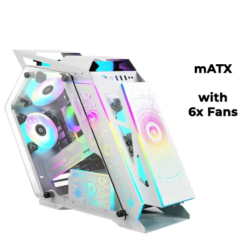 InPlay Cyborg Thunder (White) w/ 6pcs Fan (mATX)